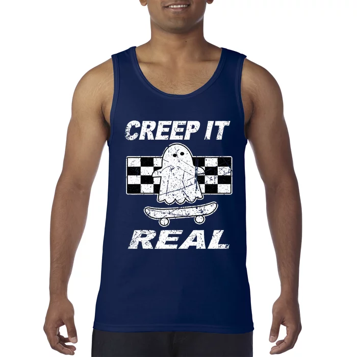 Retro Creep It Real Shirts Ghost Halloween Tank Top