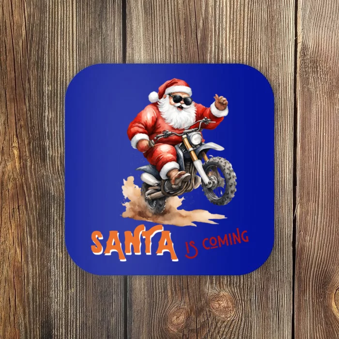 Rettro Christmas Is Coming Xmas Santa Claus Gift Coaster