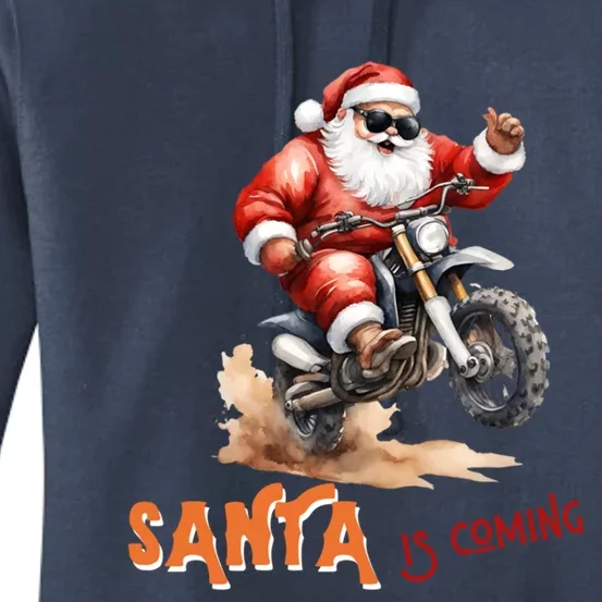 Rettro Christmas Is Coming Xmas Santa Claus Gift Women's Pullover Hoodie