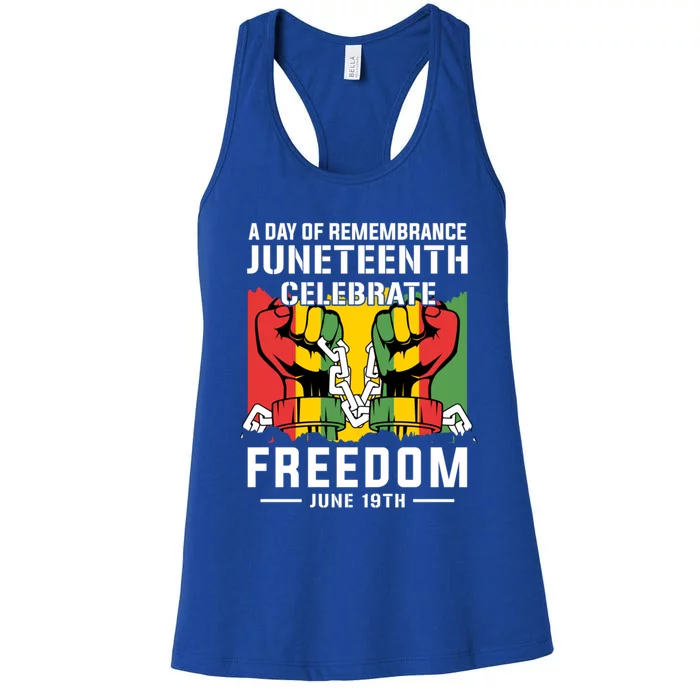 Remembrance Celebrate/Freedom Junenth Black History Pride Gift Women's Racerback Tank