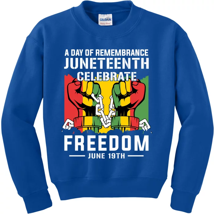 Remembrance Celebrate/Freedom Junenth Black History Pride Gift Kids Sweatshirt