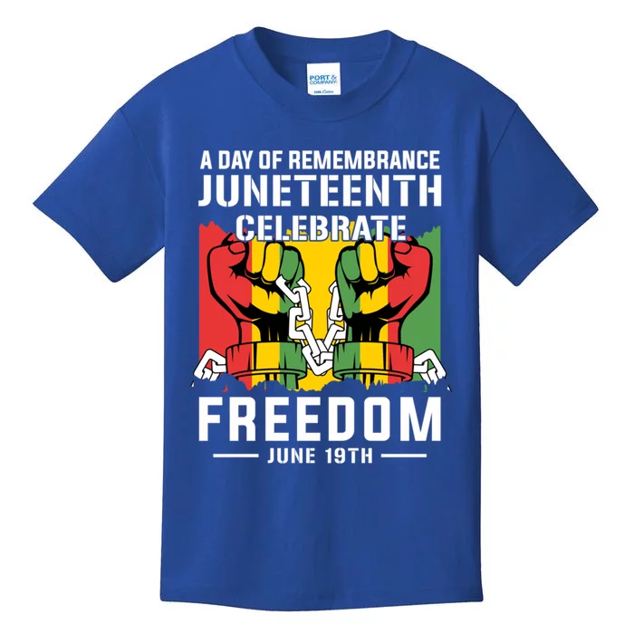 Remembrance Celebrate/Freedom Junenth Black History Pride Gift Kids T-Shirt