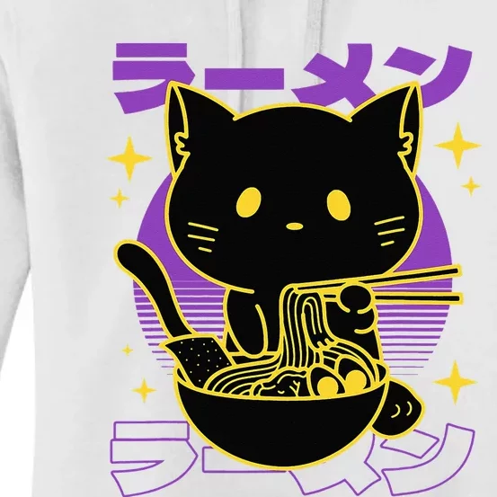 Ramen Cat Japanese Women's Pullover Hoodie