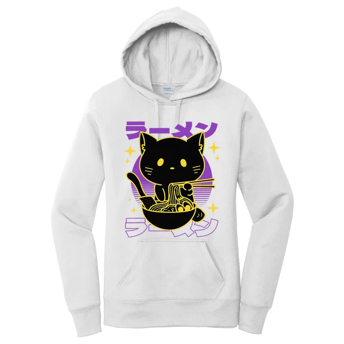 Ramen Cat Japanese Women's Pullover Hoodie