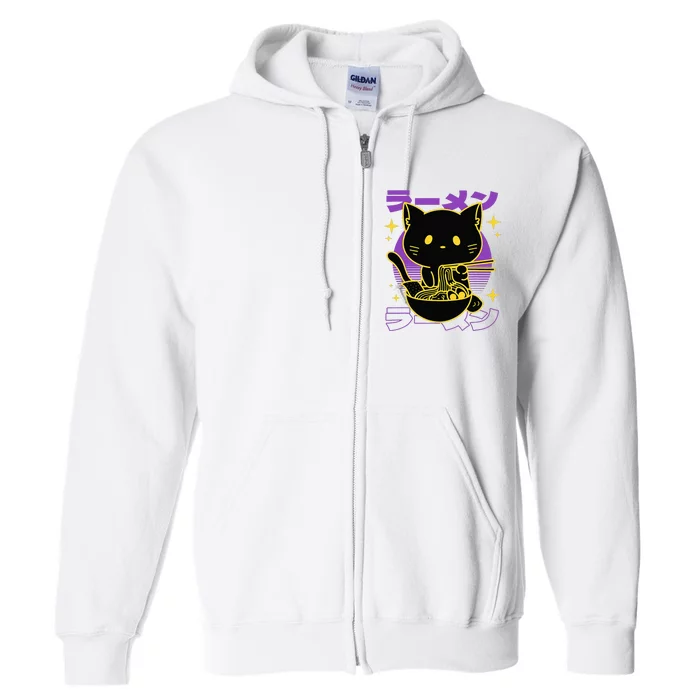 Ramen Cat Japanese Full Zip Hoodie