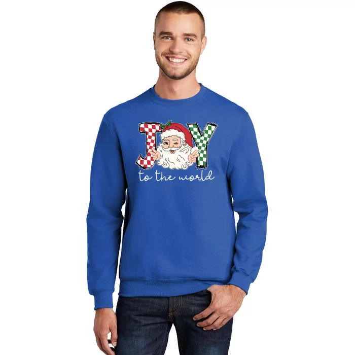 Retro Christmas Joy To The World Santa Claus Xmas Vibes Gift Sweatshirt