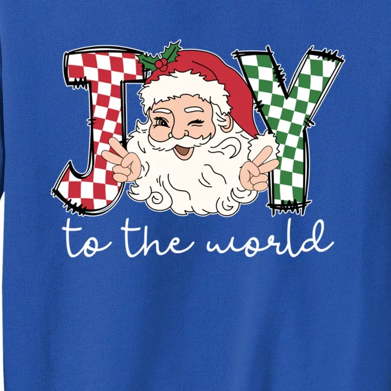 Retro Christmas Joy To The World Santa Claus Xmas Vibes Gift Sweatshirt