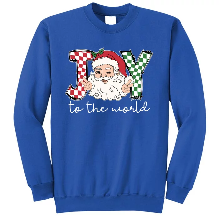 Retro Christmas Joy To The World Santa Claus Xmas Vibes Gift Sweatshirt