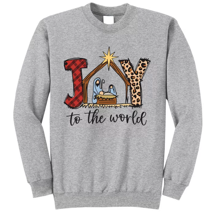 Retro Christmas Joy To The World Tall Sweatshirt