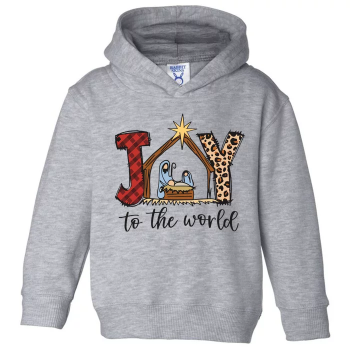 Retro Christmas Joy To The World Toddler Hoodie