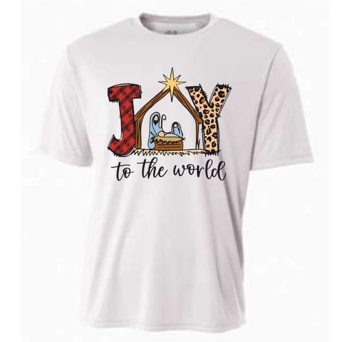 Retro Christmas Joy To The World Cooling Performance Crew T-Shirt