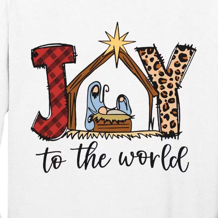 Retro Christmas Joy To The World Long Sleeve Shirt