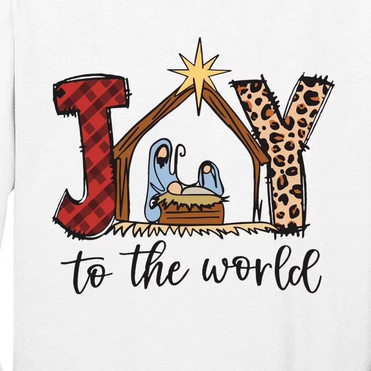 Retro Christmas Joy To The World Tall Long Sleeve T-Shirt