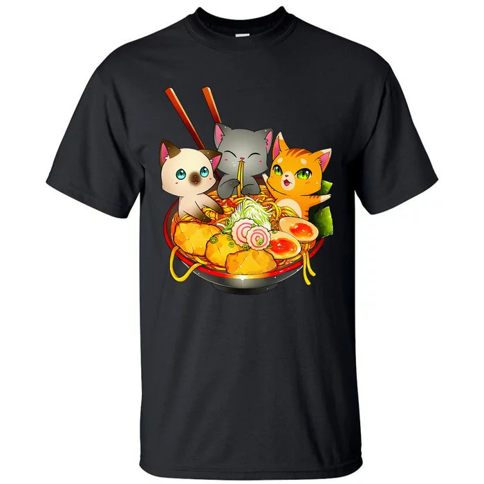 Ramen Cat Kawaii Neko Anime Otaku Cats Japanese Noodles Gift Tall T-Shirt