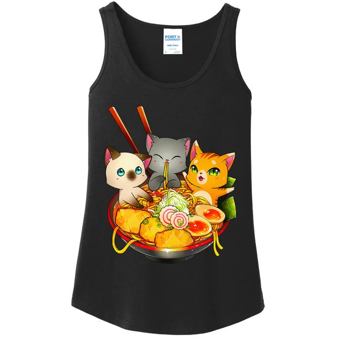 Ramen Cat Kawaii Neko Anime Otaku Cats Japanese Noodles Gift Ladies Essential Tank