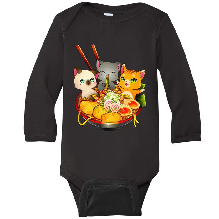 Ramen Cat Kawaii Neko Anime Otaku Cats Japanese Noodles Gift Baby Long Sleeve Bodysuit