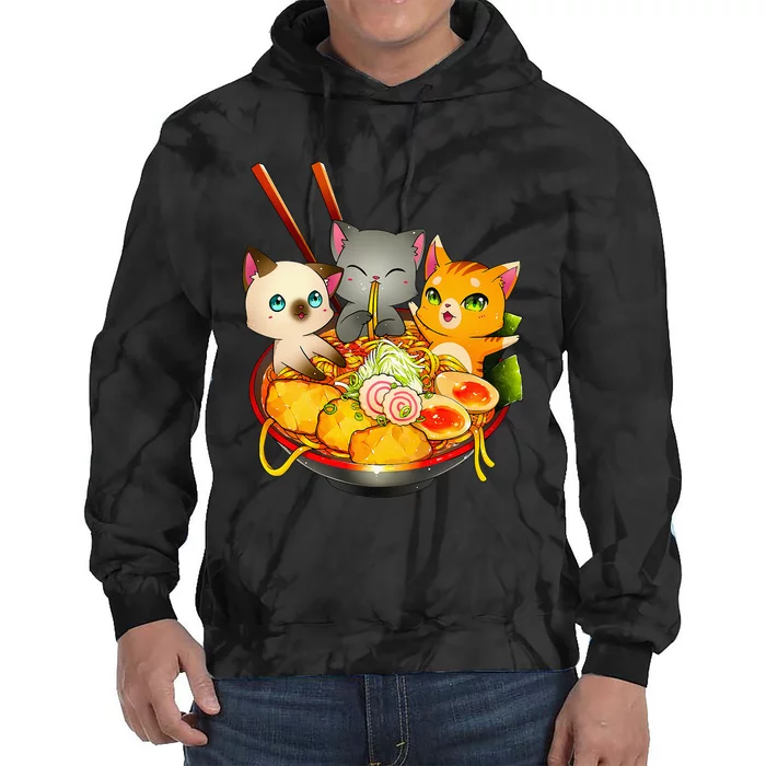 Ramen Cat Kawaii Neko Anime Otaku Cats Japanese Noodles Gift Tie Dye Hoodie