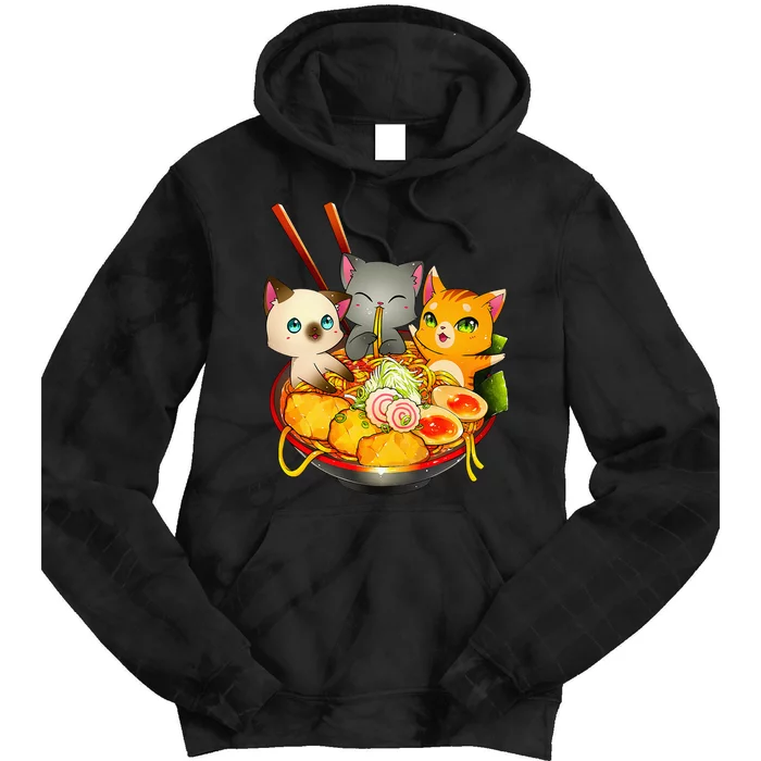 Ramen Cat Kawaii Neko Anime Otaku Cats Japanese Noodles Gift Tie Dye Hoodie