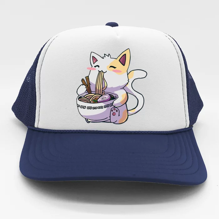 Ramen Cat Kawaii Anime Japanese Kawaii Neko Trucker Hat