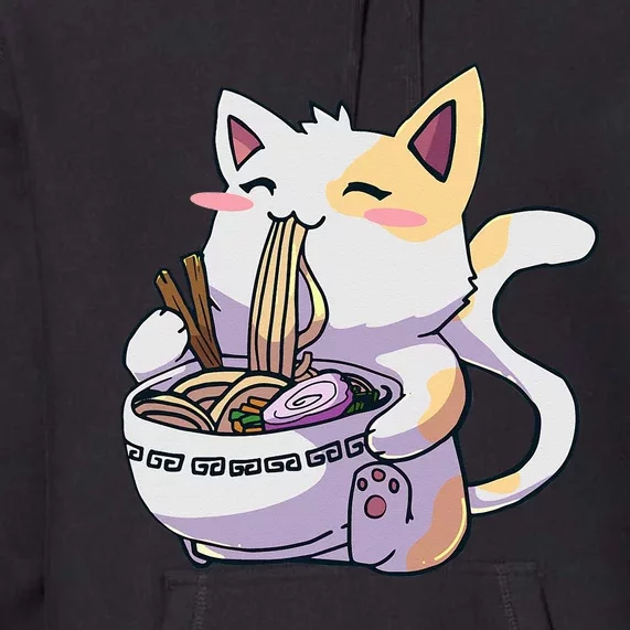 Ramen Cat Kawaii Anime Japanese Kawaii Neko Premium Hoodie