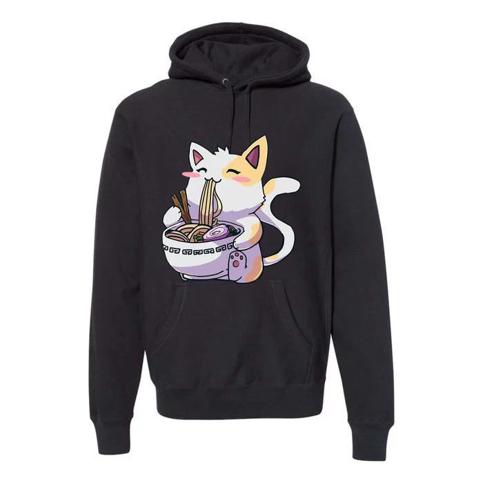 Ramen Cat Kawaii Anime Japanese Kawaii Neko Premium Hoodie