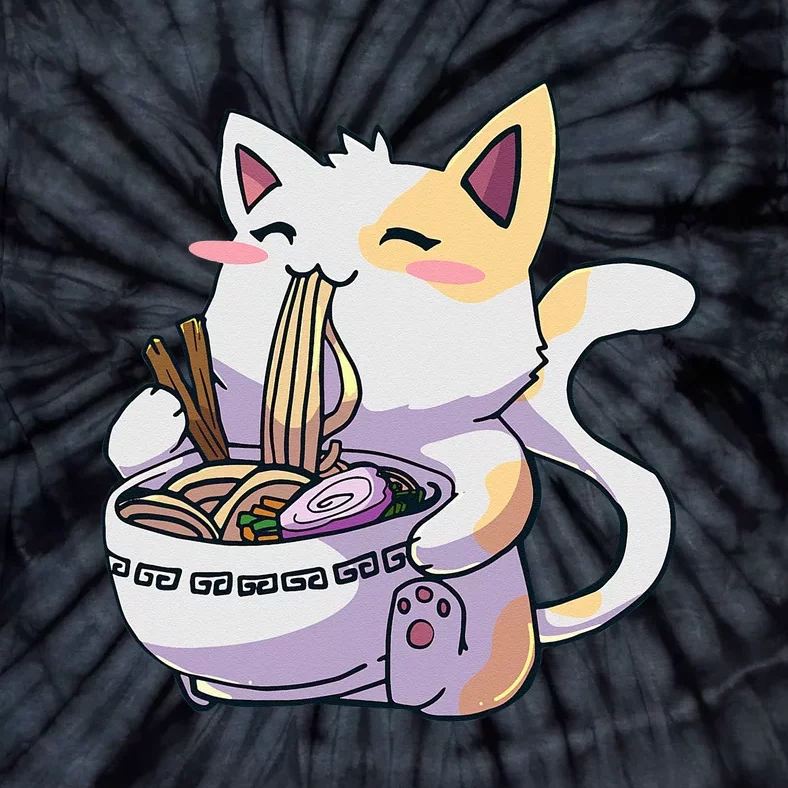 Ramen Cat Kawaii Anime Japanese Kawaii Neko Tie-Dye T-Shirt