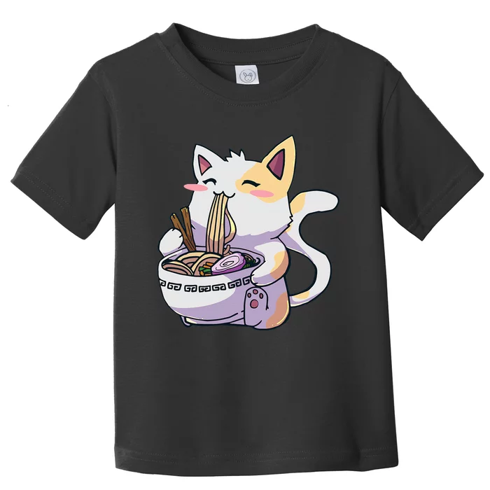 Ramen Cat Kawaii Anime Japanese Kawaii Neko Toddler T-Shirt