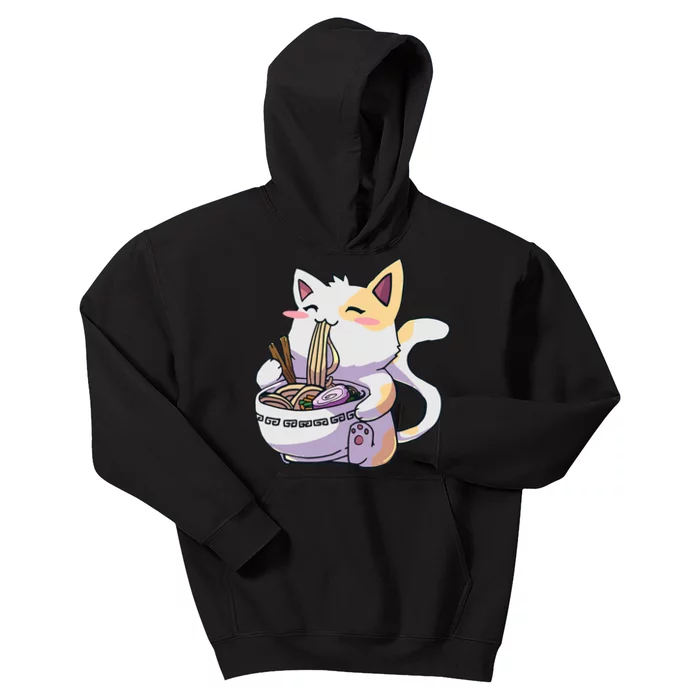 Ramen Cat Kawaii Anime Japanese Kawaii Neko Kids Hoodie