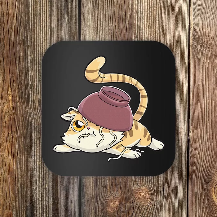 Ramen Cat Kawaii Anime Japanese Funny Coaster