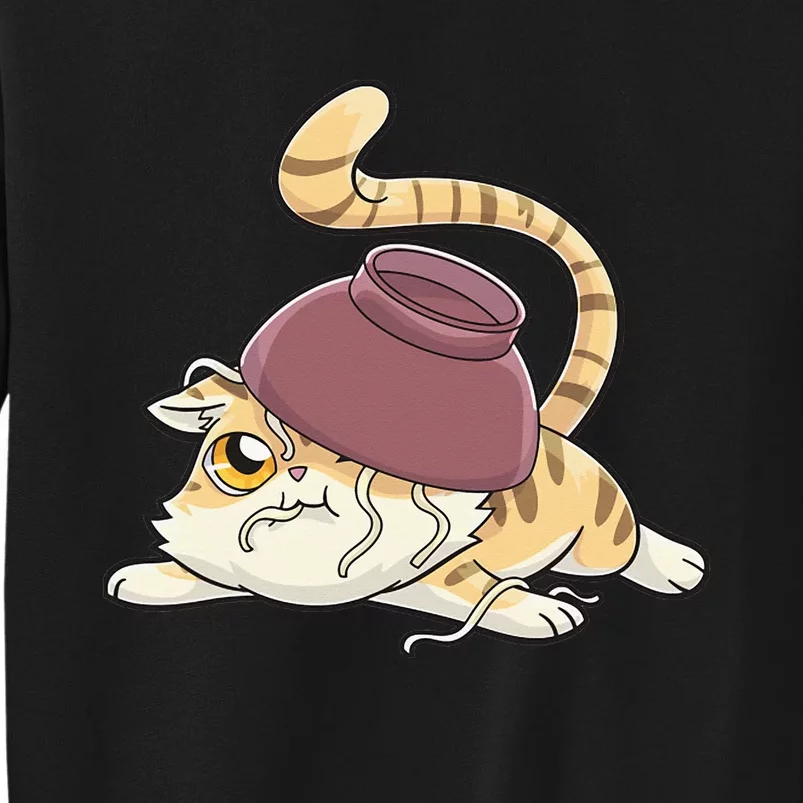 Ramen Cat Kawaii Anime Japanese Funny Tall Sweatshirt