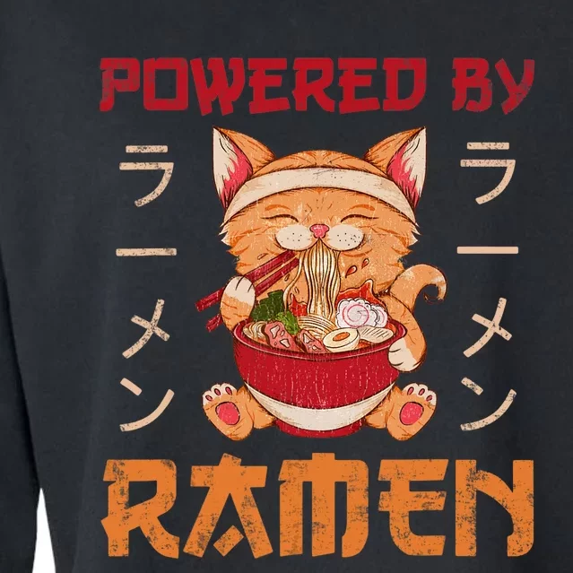 Ra Cat Kawaii Anime Japanese Food Gift Girls Boys Teens Cropped Pullover Crew