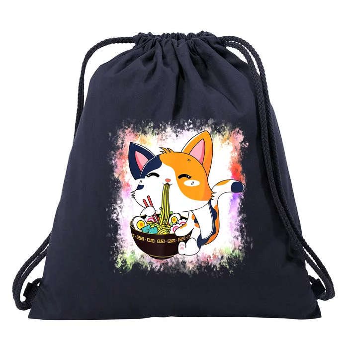 Ramen Cat Kawaii Anime Japanese Teen Girls Drawstring Bag