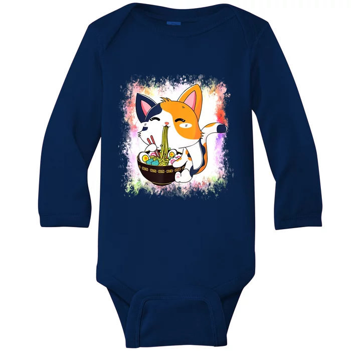 Ramen Cat Kawaii Anime Japanese Teen Girls Baby Long Sleeve Bodysuit