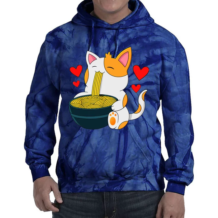 Ramen Cat Kawaii Anime Japanese Kawaii Cat Valentines Day Tie Dye Hoodie