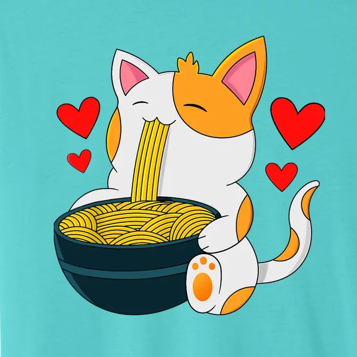 Ramen Cat Kawaii Anime Japanese Kawaii Cat Valentines Day ChromaSoft Performance T-Shirt