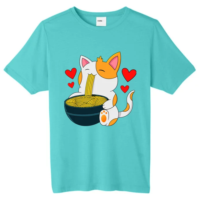 Ramen Cat Kawaii Anime Japanese Kawaii Cat Valentines Day ChromaSoft Performance T-Shirt