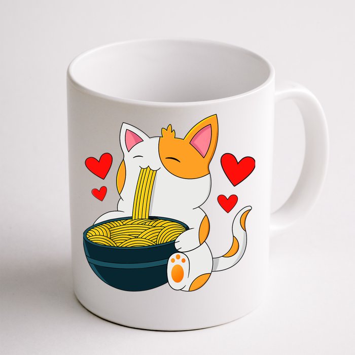 Ramen Cat Kawaii Anime Japanese Kawaii Cat Valentines Day Front & Back Coffee Mug