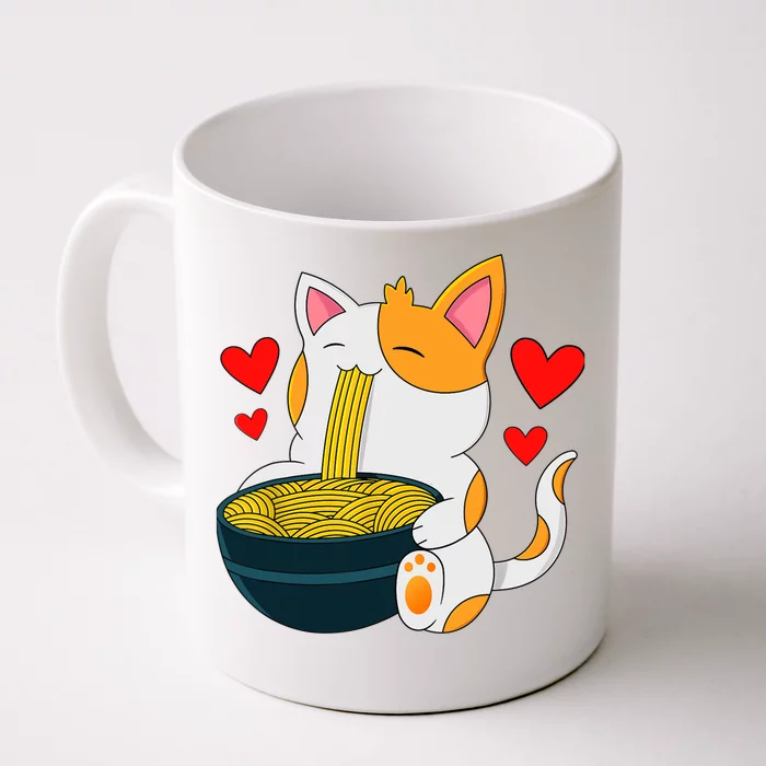 Ramen Cat Kawaii Anime Japanese Kawaii Cat Valentines Day Front & Back Coffee Mug