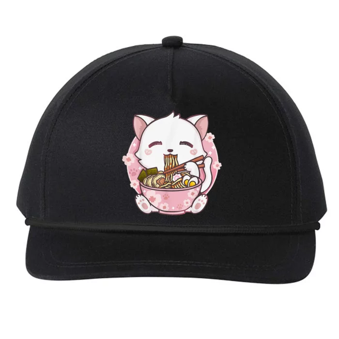 Ra Cat Kawaii Anime Japanese Food Girls Official Teenager Snapback Five-Panel Rope Hat