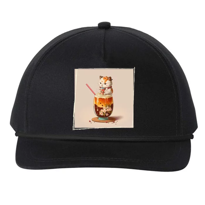 Ra Cat Kawaii Anime Japanese Kawaii Neko Snapback Five-Panel Rope Hat