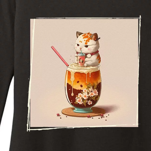 Ra Cat Kawaii Anime Japanese Kawaii Neko Womens CVC Long Sleeve Shirt