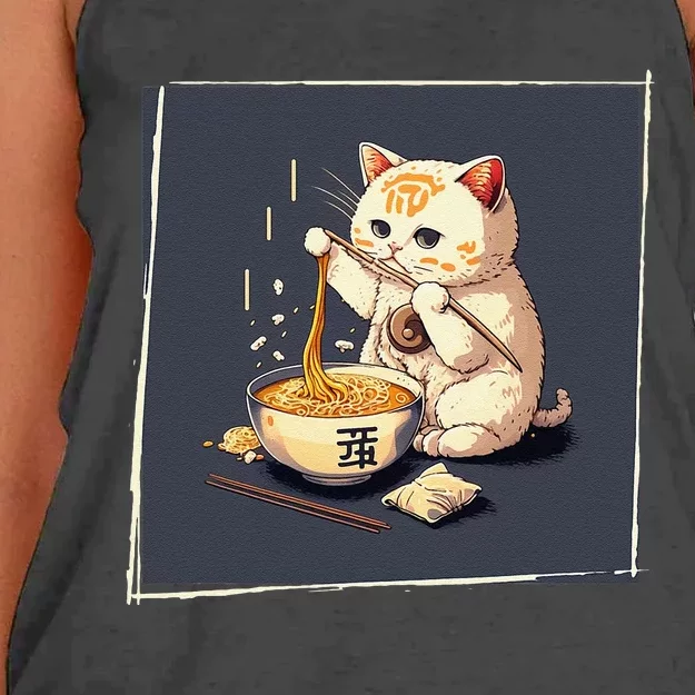 Ra Cat Kawaii Anime Japanese Kawaii Neko Women's Knotted Racerback Tank