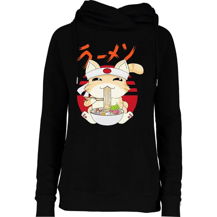 Ra Cat Kawaii Neko Ra Japanese Anime Womens Funnel Neck Pullover Hood