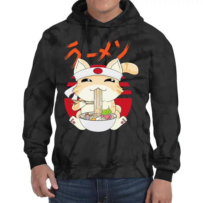 Ra Cat Kawaii Neko Ra Japanese Anime Tie Dye Hoodie