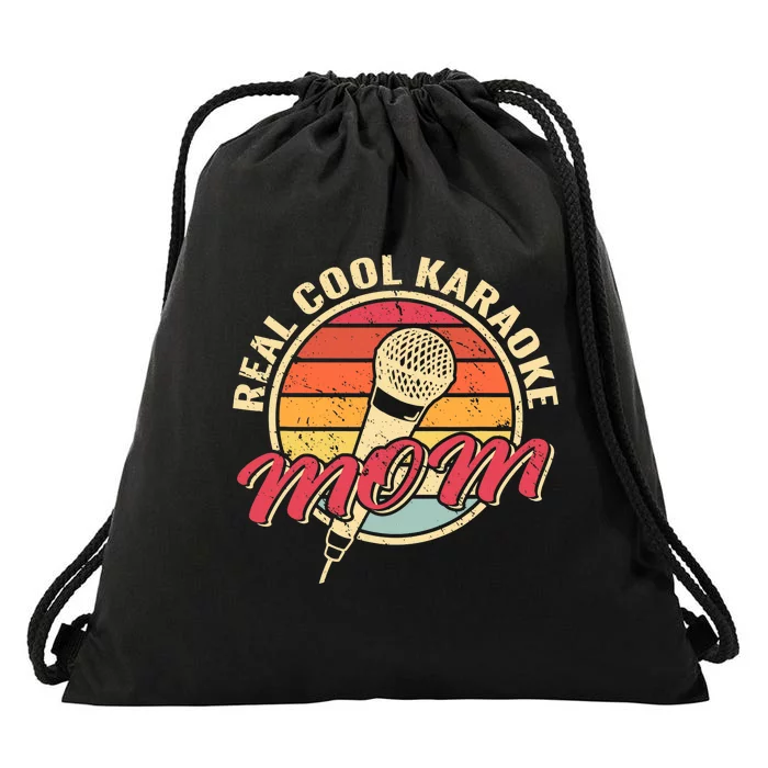 Real Cool Karaoke Mom Mother 12th Of May Vintage Singer Drawstring Bag