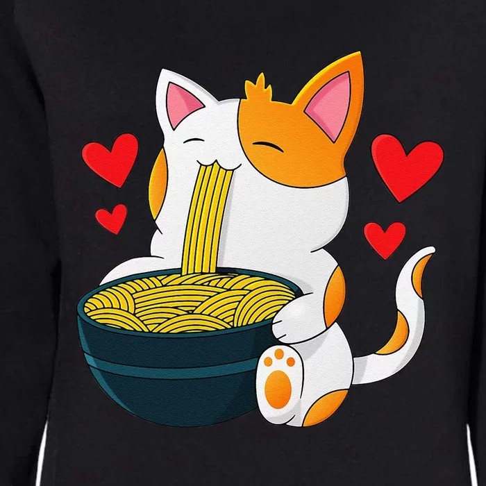 Ramen Cat Kawaii Anime Japanese Kawaii Cat Valentines Day Womens California Wash Sweatshirt