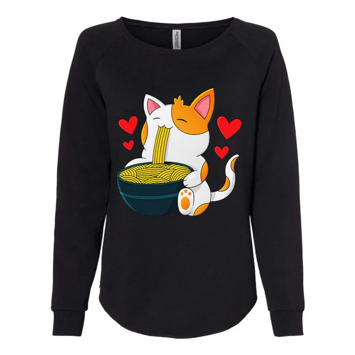 Ramen Cat Kawaii Anime Japanese Kawaii Cat Valentines Day Womens California Wash Sweatshirt