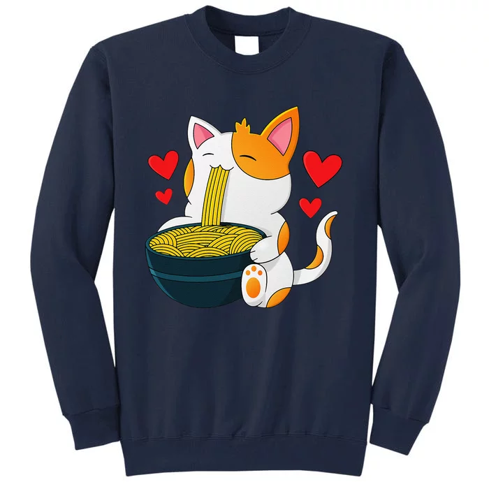 Ramen Cat Kawaii Anime Japanese Kawaii Cat Valentines Day Tall Sweatshirt