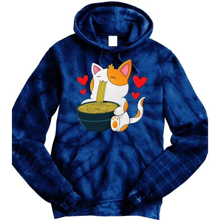 Ramen Cat Kawaii Anime Japanese Kawaii Cat Valentines Day Tie Dye Hoodie