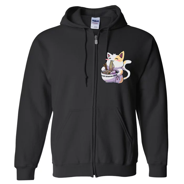 Ra Cat Kawaii Anime Japanese Kawaii Neko Full Zip Hoodie